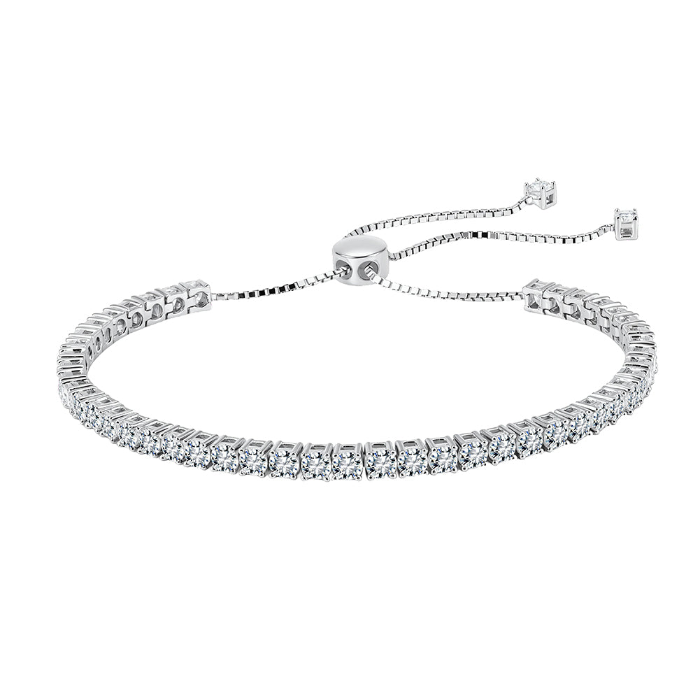 Moissanite Sliding Tennis Bracelet — product and styling view