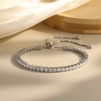 Moissanite Sliding Tennis Bracelet — product and styling view