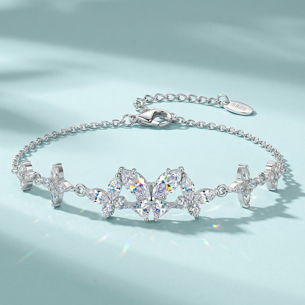 Mixed Cut Moissanite Adjustable Bracelet — product and styling view