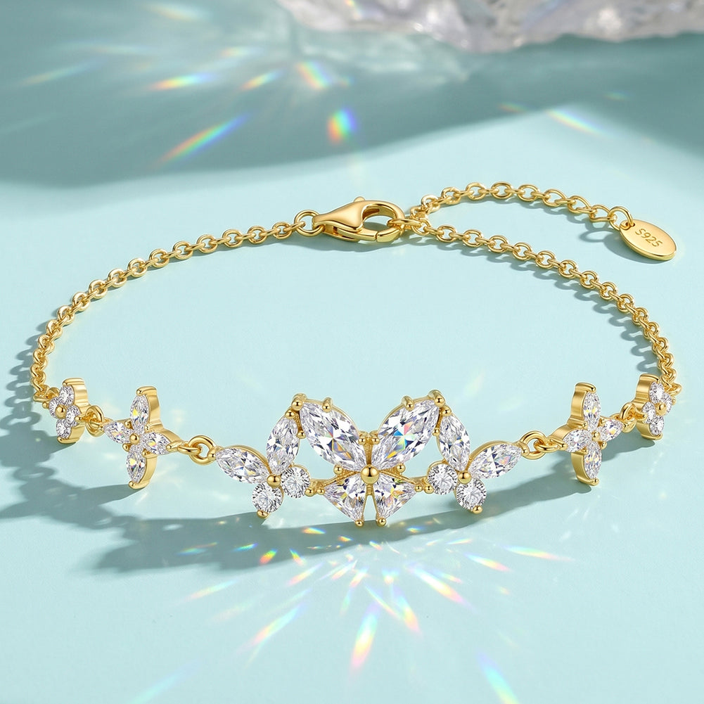 Mixed Cut Moissanite Adjustable Bracelet — product and styling view