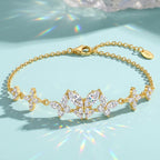 Mixed Cut Moissanite Adjustable Bracelet — product and styling view