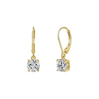 Round Solitaire Moissanite Leverback Earrings — product and styling view