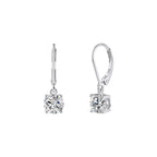 Round Solitaire Moissanite Leverback Earrings — product and styling view