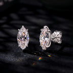 Marquise Cut Moissanite Stud Earrings — product and styling view