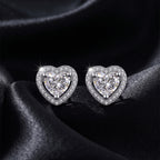 Heart Halo Moissanite Stud Earrings — product and styling view