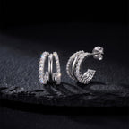 Triple Row Moissanite Open Hoop Earrings — product and styling view