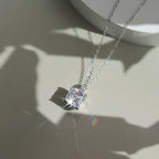 Asscher Cut Moissanite Pendant Necklace — product and styling view