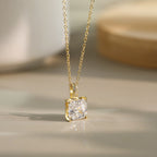 Asscher Cut Moissanite Pendant Necklace — product and styling view