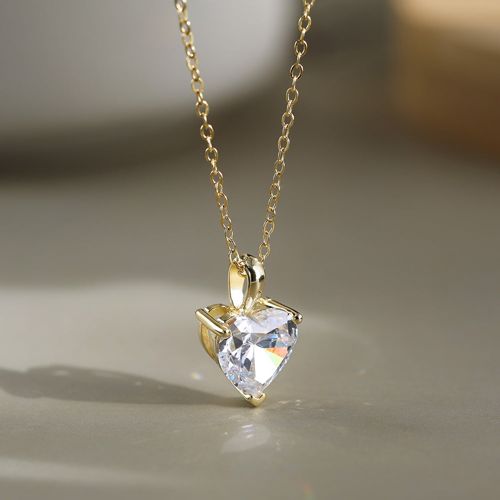 Heart Cut Moissanite Solitaire Necklace — product and styling view