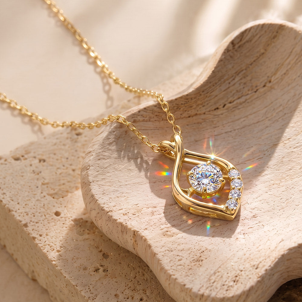 Twist Teardrop Moissanite Pendant Necklace — product and styling view