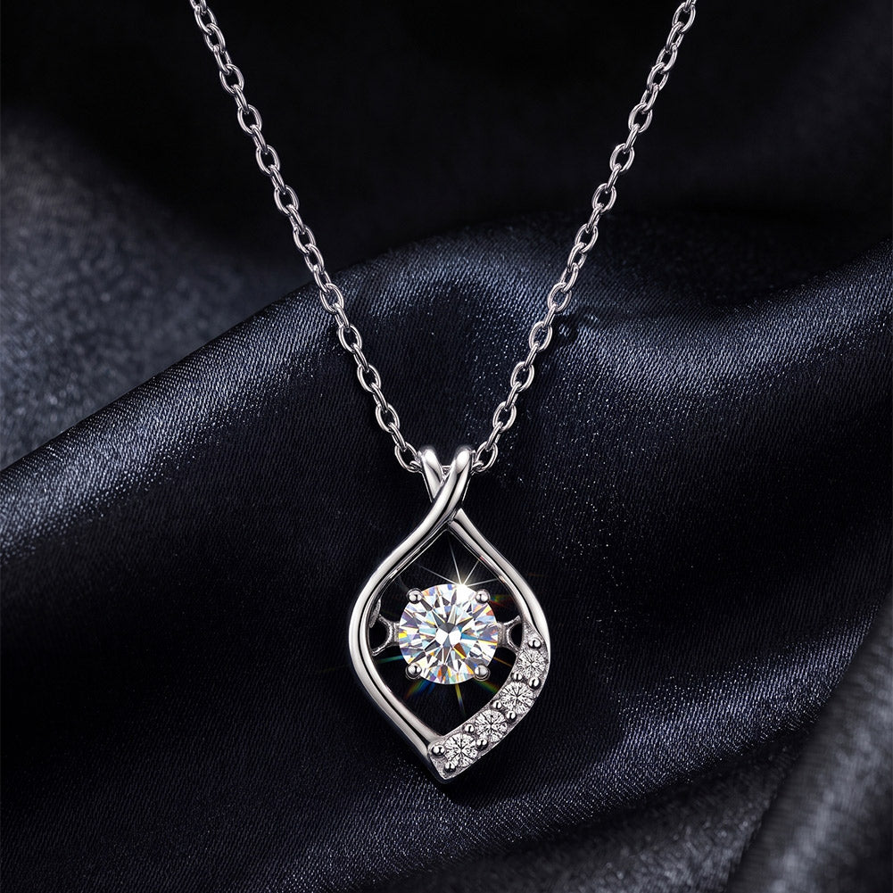 Twist Teardrop Moissanite Pendant Necklace — product and styling view