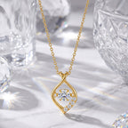 Twist Teardrop Moissanite Pendant Necklace — product and styling view