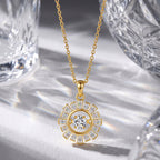 Sunburst Halo Moissanite Necklace — product and styling view