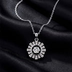Sunburst Halo Moissanite Necklace — product and styling view