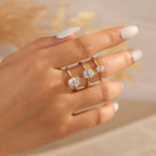 Oval Cut Moissanite Adjustable Solitaire Ring — product and styling view