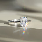 Oval Cut Moissanite Adjustable Solitaire Ring — product and styling view