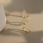 Oval Cut Moissanite Adjustable Solitaire Ring — product and styling view