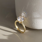 Six Prong Round Moissanite Adjustable Ring — product and styling view