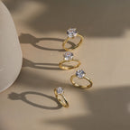 Six Prong Round Moissanite Adjustable Ring — product and styling view