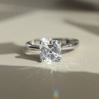 Asscher Cut Moissanite Adjustable Ring — product and styling view