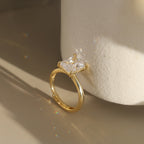 Radiant Cut Moissanite Adjustable Ring — product and styling view