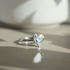 Heart Cut Moissanite Adjustable Ring — product and styling view