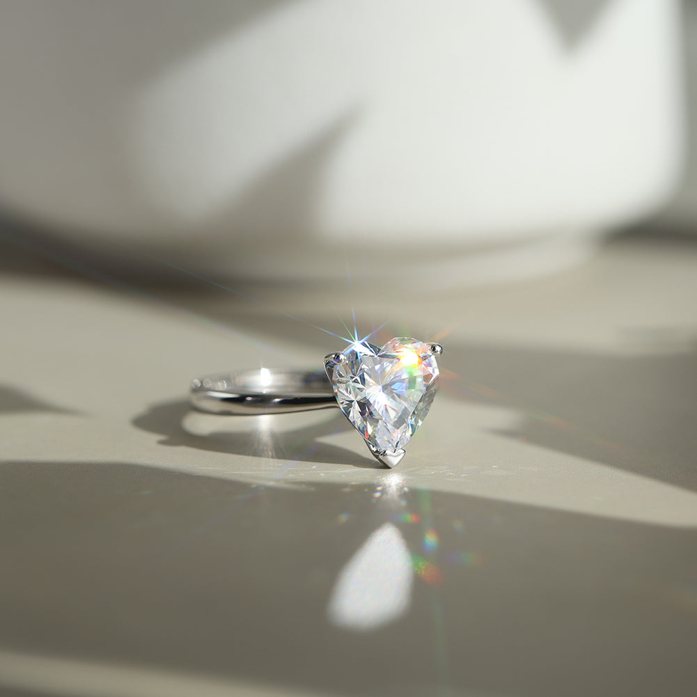 Heart Cut Moissanite Adjustable Ring — product and styling view