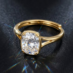 Cushion Cut Moissanite Adjustable Solitaire Ring — product and styling view