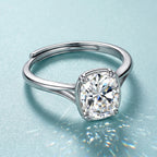Cushion Cut Moissanite Adjustable Solitaire Ring — product and styling view