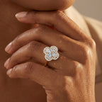 Floral Cluster Moissanite Adjustable Ring — product and styling view