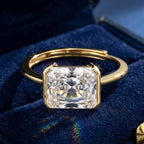Statement Emerald Cut Moissanite Adjustable Ring — product and styling view