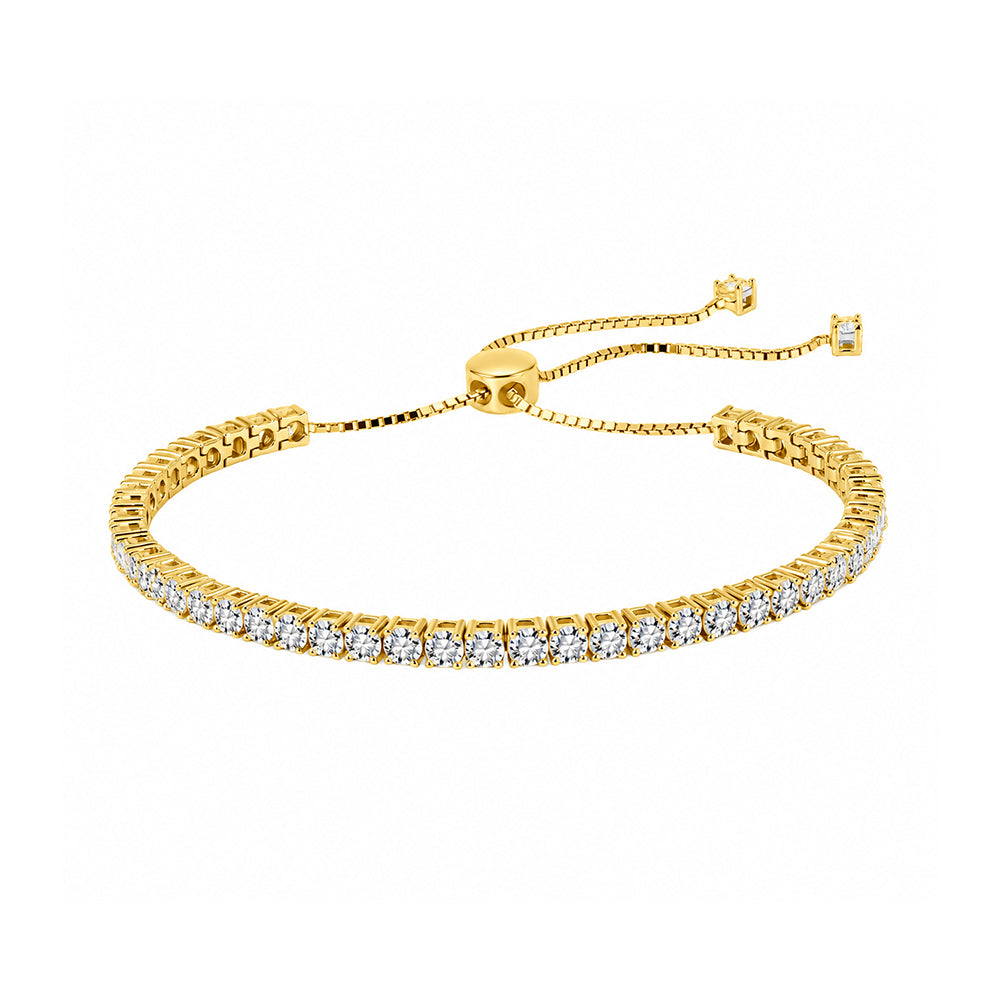 Moissanite Sliding Tennis Bracelet in Gold