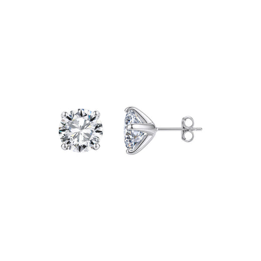 Four Prong Round Moissanite Stud Earrings