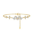 Mixed Cut Moissanite Adjustable Bracelet in Gold