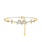 Mixed Cut Moissanite Adjustable Bracelet in Gold