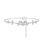 Mixed Cut Moissanite Adjustable Bracelet in Silver