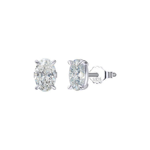 Oval Cut Moissanite Solitaire Stud Earrings
