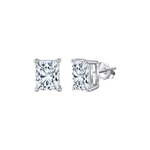 Radiant Cut Moissanite Stud Earrings