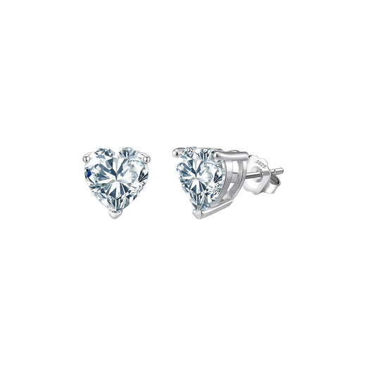 Heart Cut Moissanite Solitaire Stud Earrings