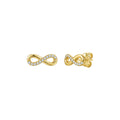 Infinity Moissanite Stud Earrings in Gold