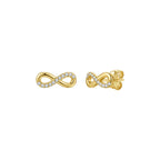 Infinity Moissanite Stud Earrings in Gold