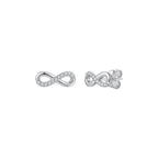 Infinity Moissanite Stud Earrings in Silver