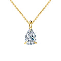 Pear Cut Moissanite Solitaire Pendant Necklace in Gold
