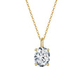 Oval Cut Moissanite Solitaire Pendant Necklace in Gold