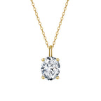 Oval Cut Moissanite Solitaire Pendant Necklace in Gold
