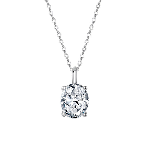 Oval Cut Moissanite Solitaire Necklace