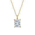 Radiant Cut Moissanite Pendant Necklace in Gold