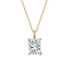 Radiant Cut Moissanite Pendant Necklace in Gold