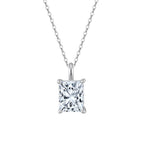 Radiant Cut Moissanite Pendant Necklace in Silver