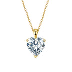 Heart Cut Moissanite Solitaire Necklace in Gold